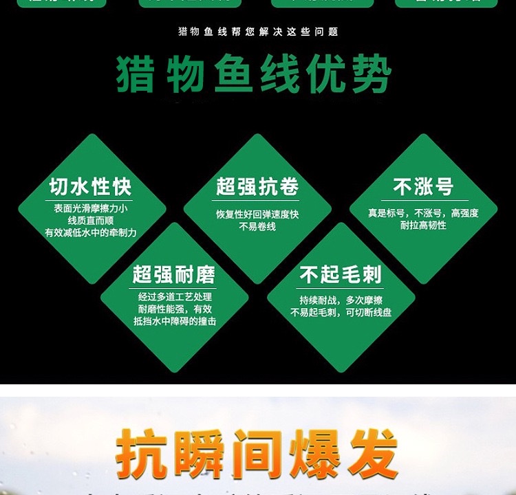 王者之战100M伪装变色斑点线尼龙线台钓海钓路亚线耐高强度详情4