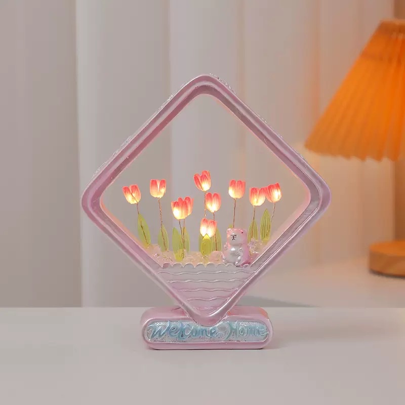 Geometric tulip night light Application Scenario
