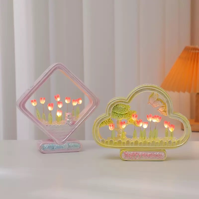 Geometric tulip night light details Picture