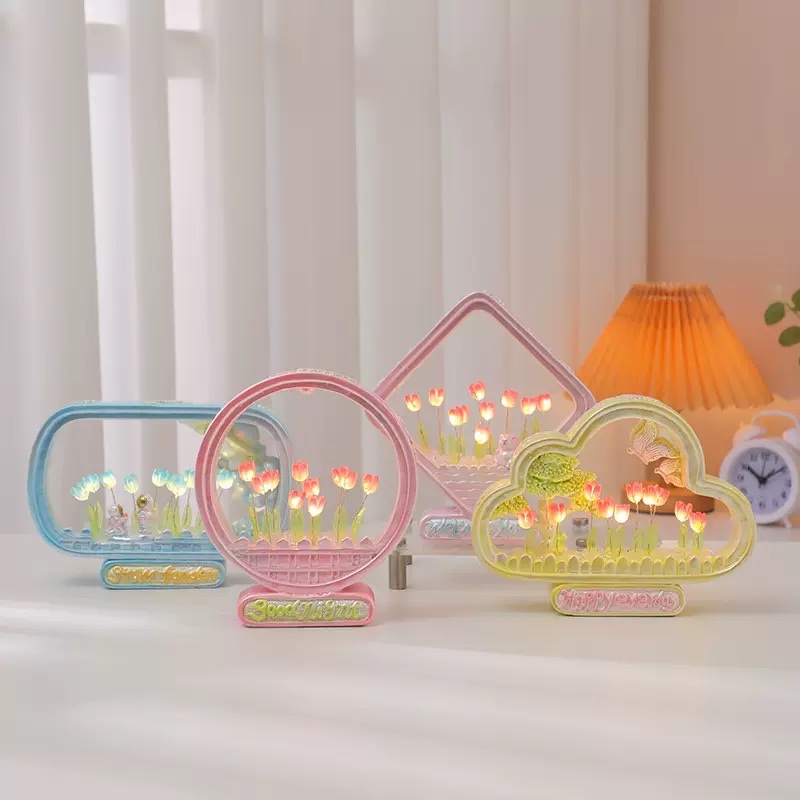 Geometric tulip night light