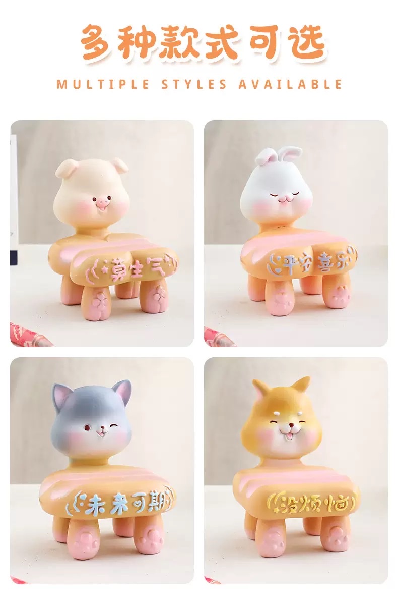 Small animal resin mobile phone stand detail image 7