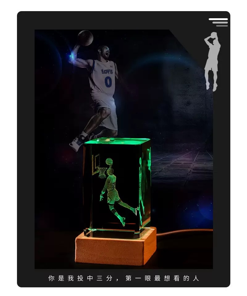 厂家批发 NBA球星科比詹姆斯手办水晶柱内雕桌面装饰摆件颁奖礼品详情图10
