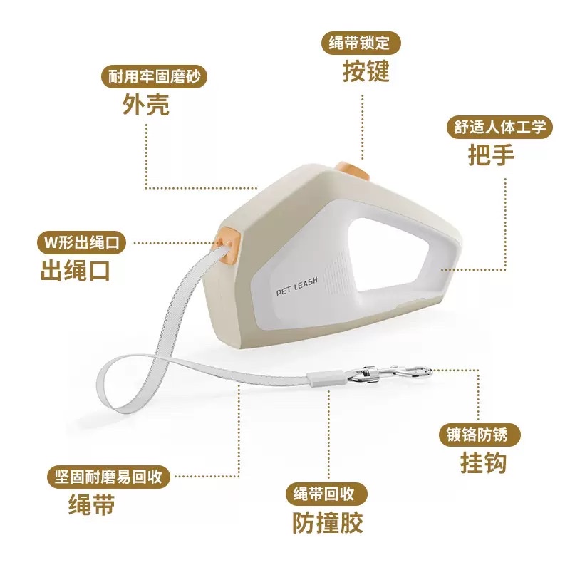 The new 5-meter pet leash is an automatic telescopic leash suitable for small and medium-sized cats and dogs when taking your dog for a walk Application Scenario