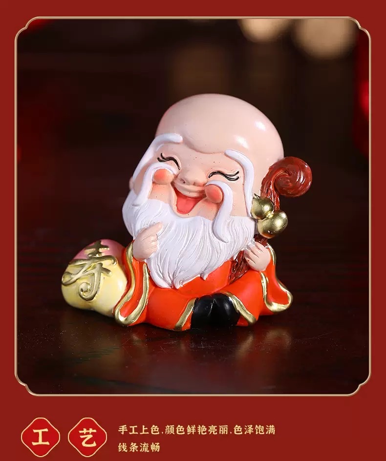 Five Blessings for Wealth and Good Fortune: The God of Wealth, living room, entrance hall, home decorations, table ornaments, handicrafts, and home furnishings detail image 7