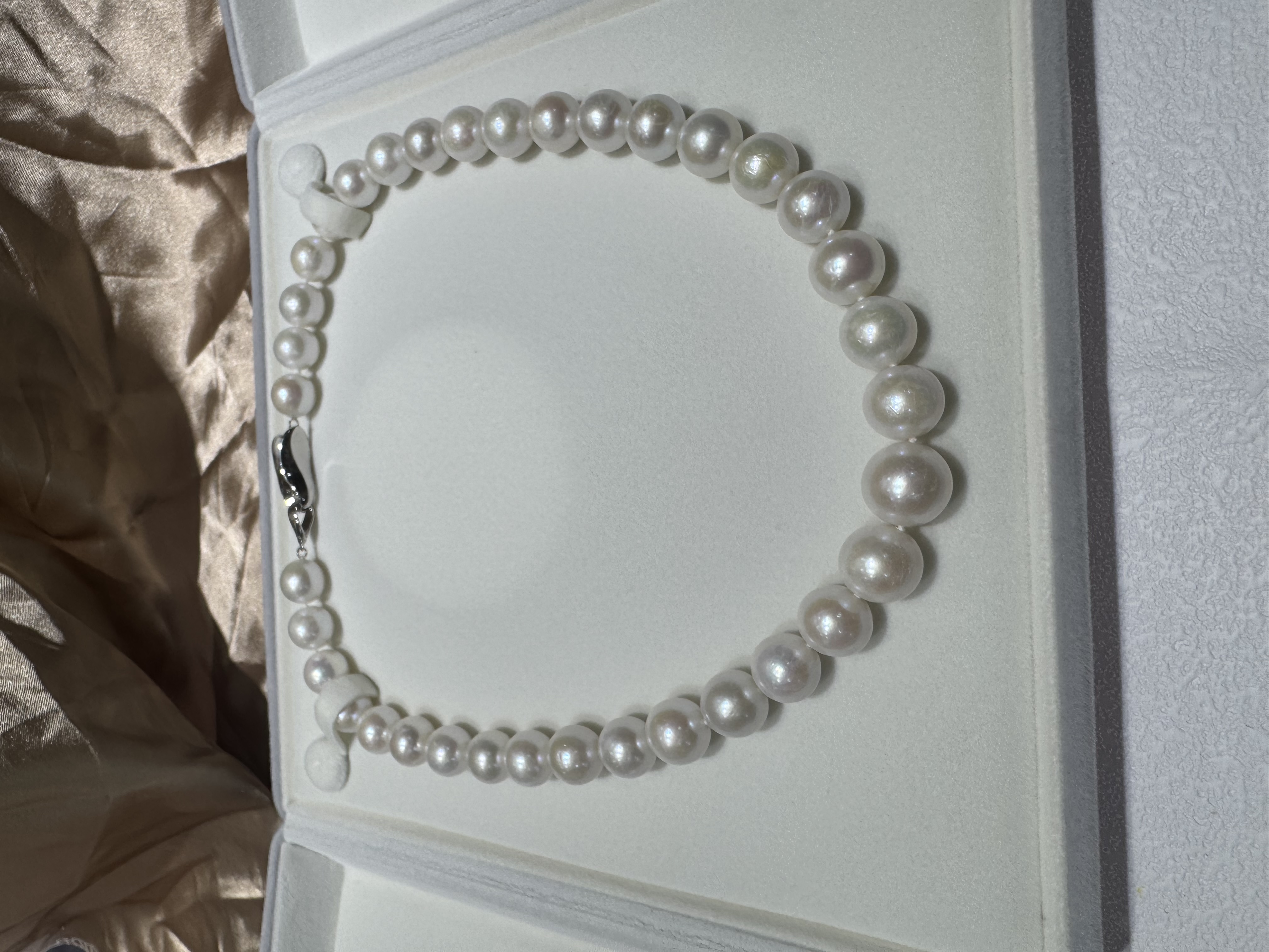 11-13.5mm天然极光淡水珍珠/项链首饰