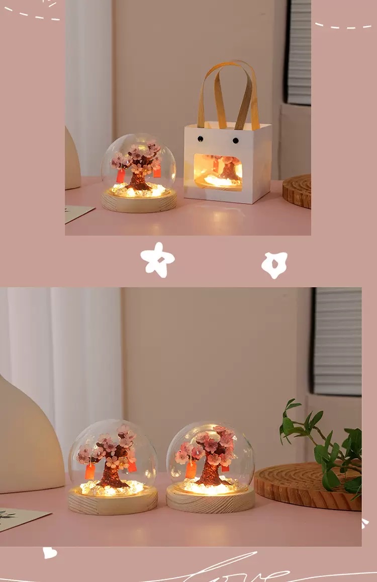 手工DIY樱花树桃花小夜灯 创意氛围灯卧室温馨装饰摆件节日礼品 详情图9