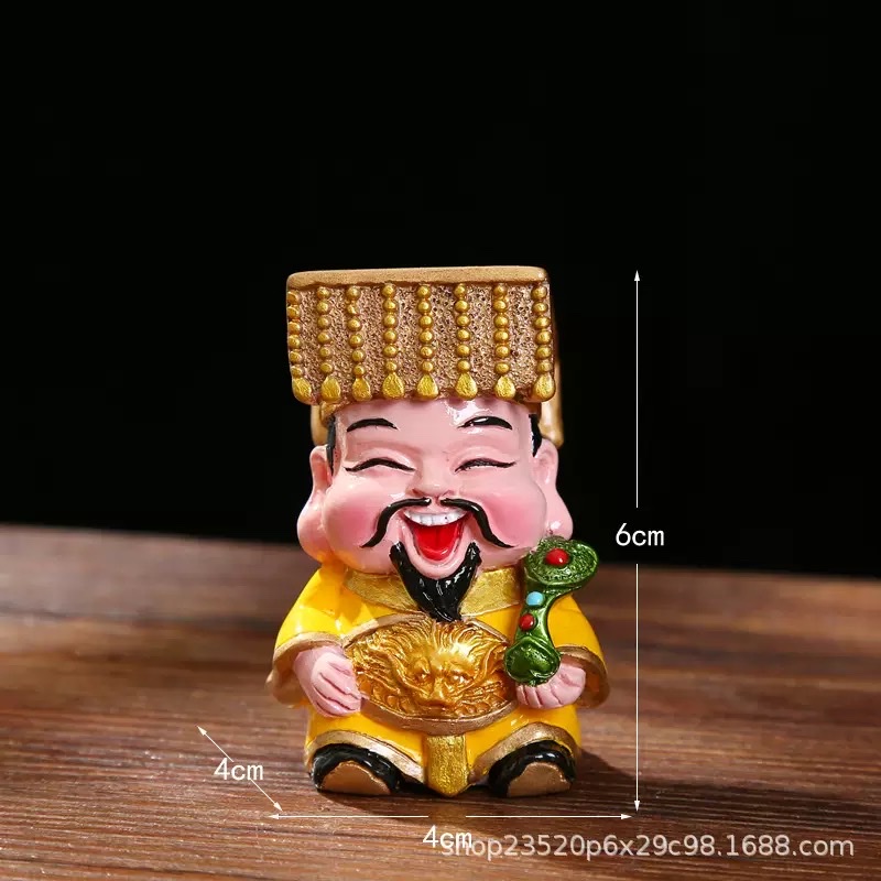 The God of Wealth figurine, a resin decorative item for attracting wealth, a living room decoration for the Five Paths Holy Lord, a gift for the opening of a new home and a store Item Picture