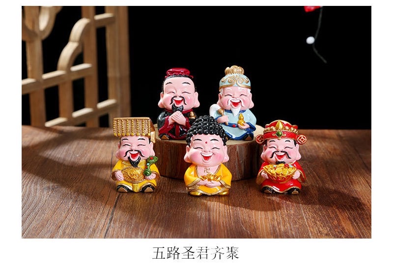 The God of Wealth figurine, a resin decorative item for attracting wealth, a living room decoration for the Five Paths Holy Lord, a gift for the opening of a new home and a store detail image 11