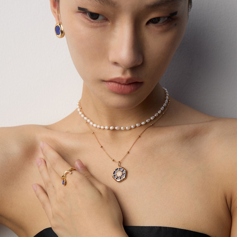 S925银青金石项链轻奢高端小众复古时尚高级感项链