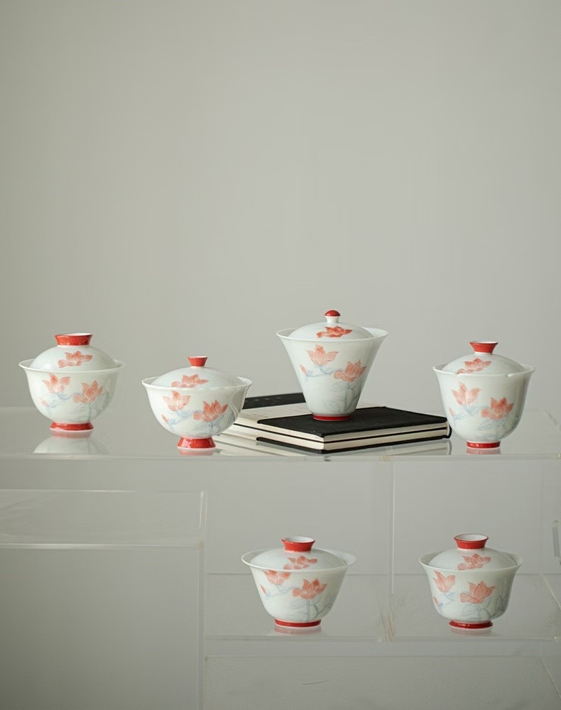 陶瓷茶具瓷器茶壶高温手工艺品家用实用盖碗手绘混批