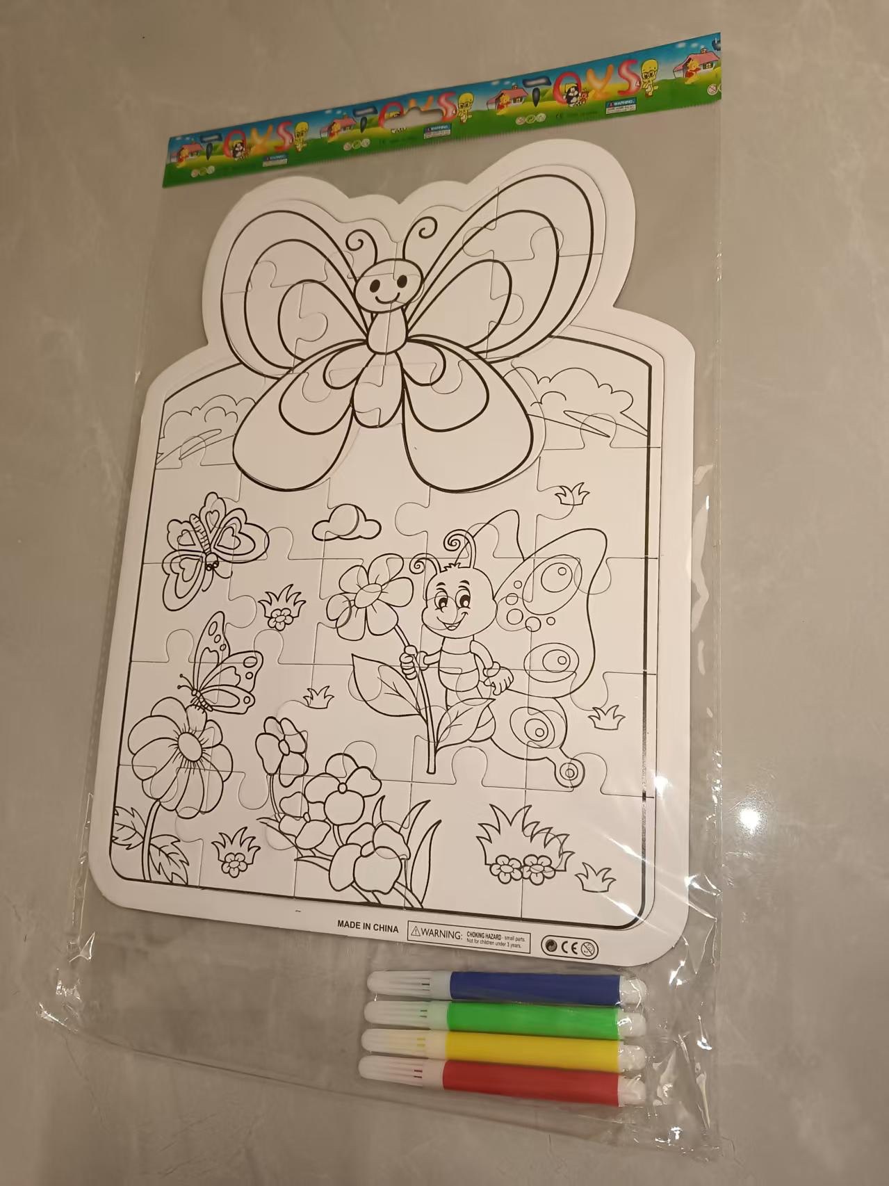 益智拼图，填色拼图，DIY 画画手工材料包细节图