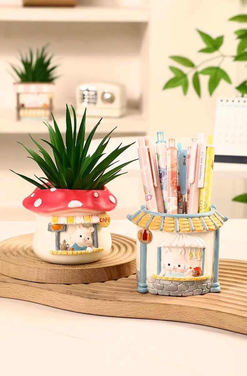 Creative animal landscape flower POTS, plant decorative potted plants, bedroom and office desk storage ornaments, resin handicrafts detail image 10