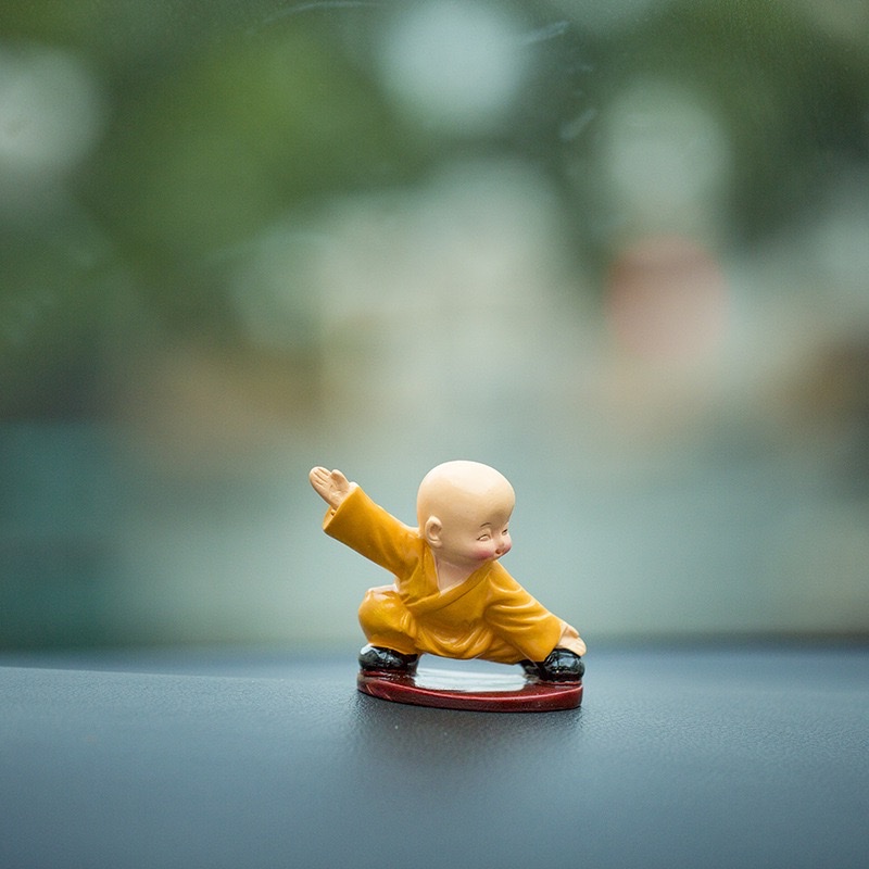 Four cute car accessories and interior decorations featuring Kung Fu monks, men's car center consoles, and Shaolin Kung Fu boys detail image 3