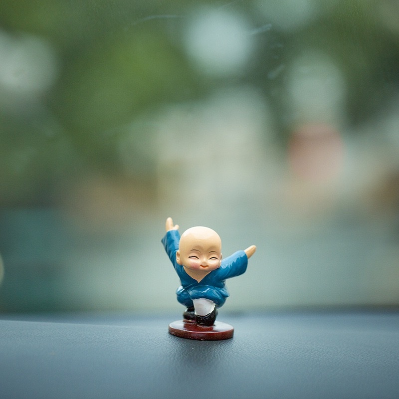 Four cute car accessories and interior decorations featuring Kung Fu monks, men's car center consoles, and Shaolin Kung Fu boys detail image 5