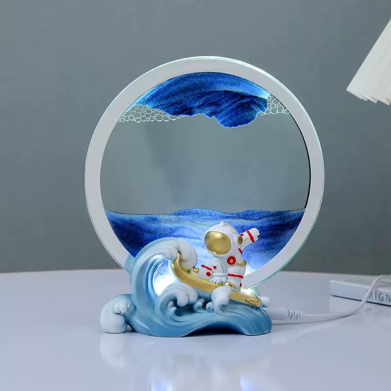 Factory direct sales: Astronaut dynamic 3D flowing sand painting, atmosphere night light, practical stall birthday gift, table decoration Application Scenario