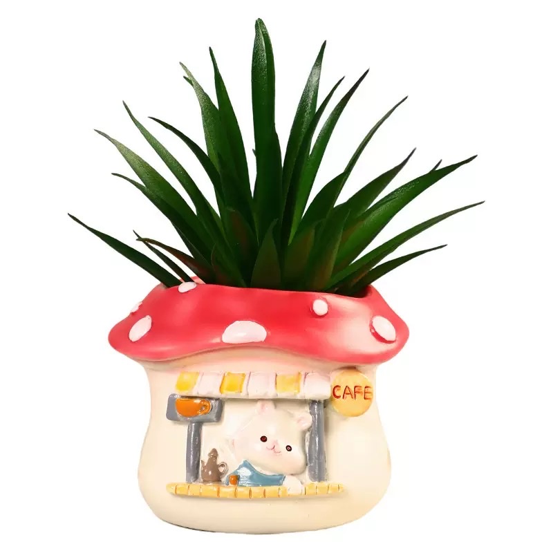 Creative animal landscape flower POTS, plant decorative potted plants, bedroom and office desk storage ornaments, resin handicrafts detail image 3