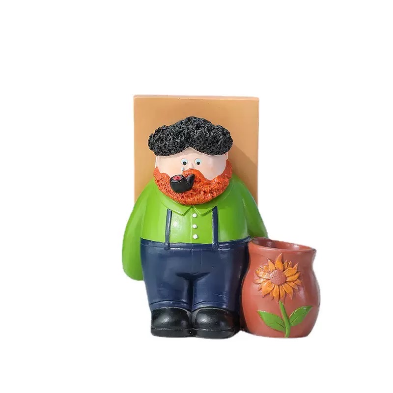 Creative artist Van Gogh pen holder, mobile phone stand, multi-purpose home handicrafts, small desktop ornaments, student gifts Specification image