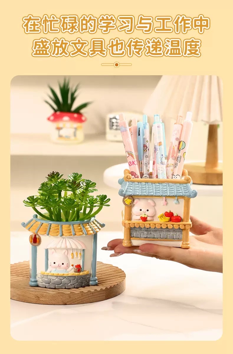 Creative animal landscape flower POTS, plant decorative potted plants, bedroom and office desk storage ornaments, resin handicrafts detail image 7
