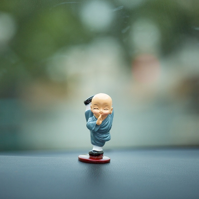 Four cute car accessories and interior decorations featuring Kung Fu monks, men's car center consoles, and Shaolin Kung Fu boys detail image 4