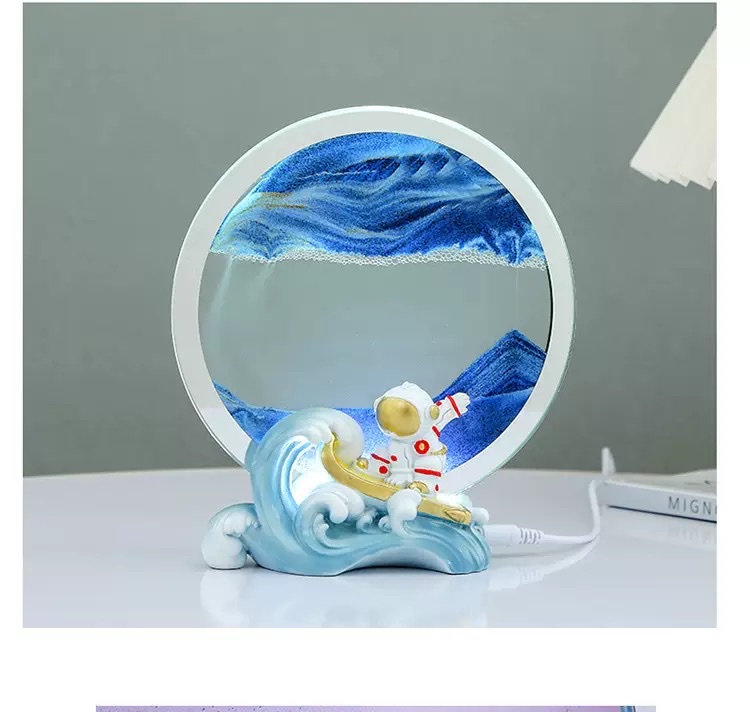 Factory direct sales: Astronaut dynamic 3D flowing sand painting, atmosphere night light, practical stall birthday gift, table decoration detail image 8