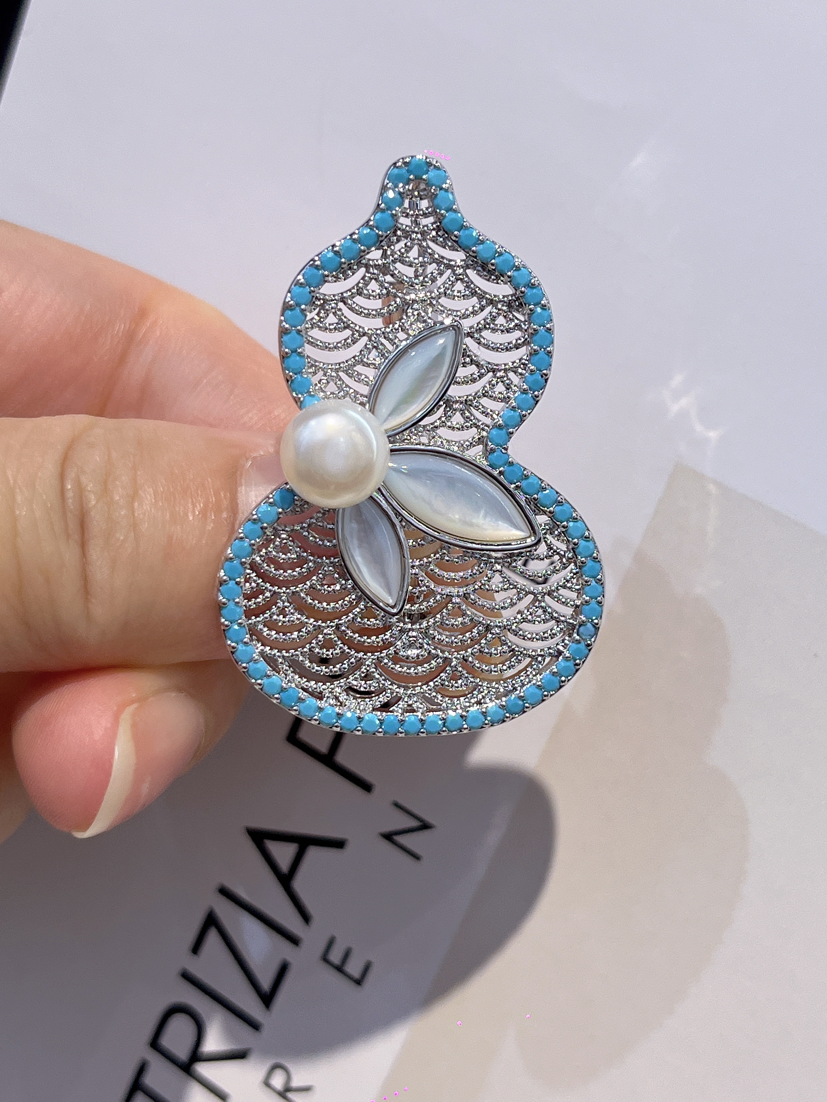 蓝松石葫芦胸针爆款胸针胸针胸针胸针胸针胸针女细节图