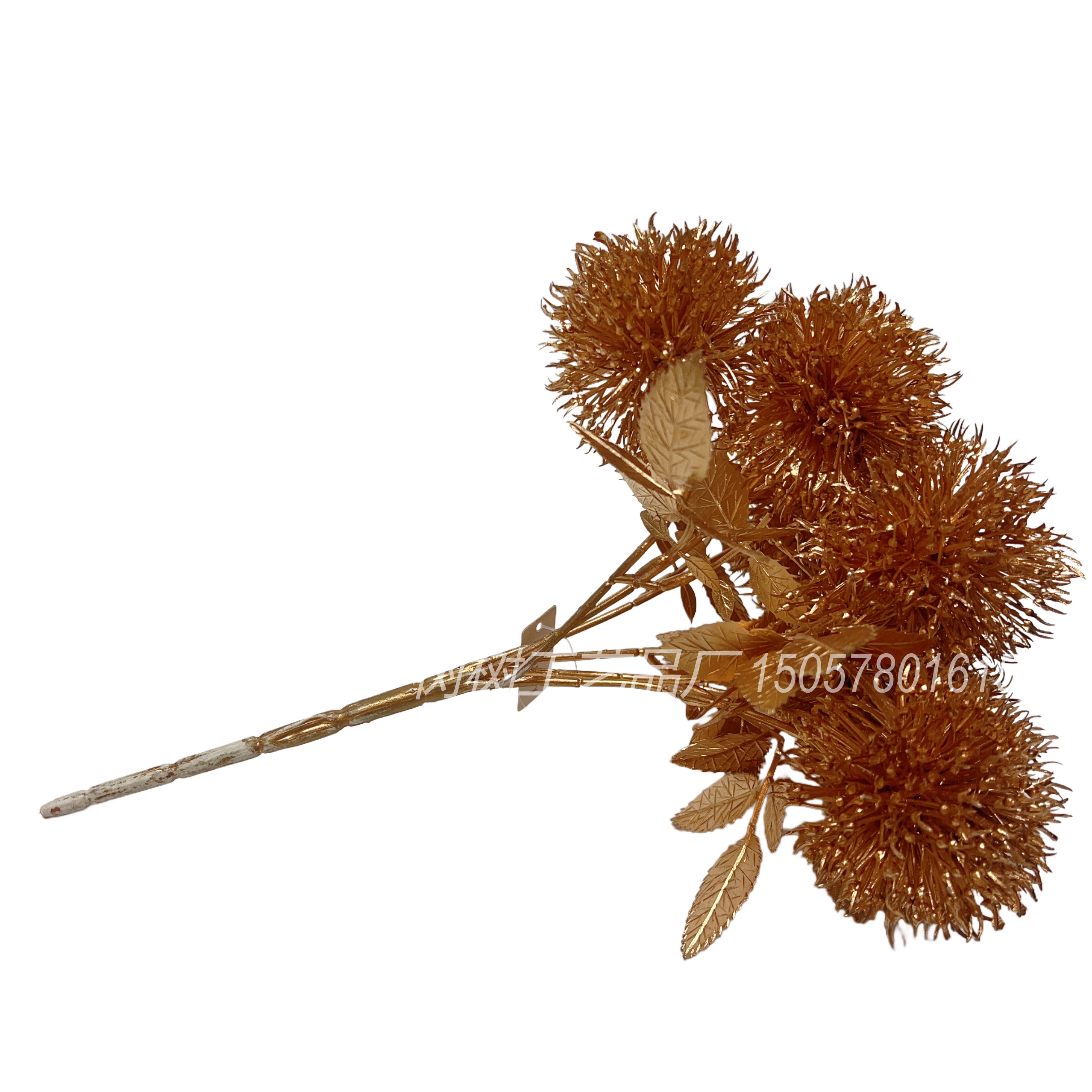Golden artificial flower 5-fork onion ball Christmas flower home decoration wedding accessories Gift accessories New Year gift accessories Application Scenario