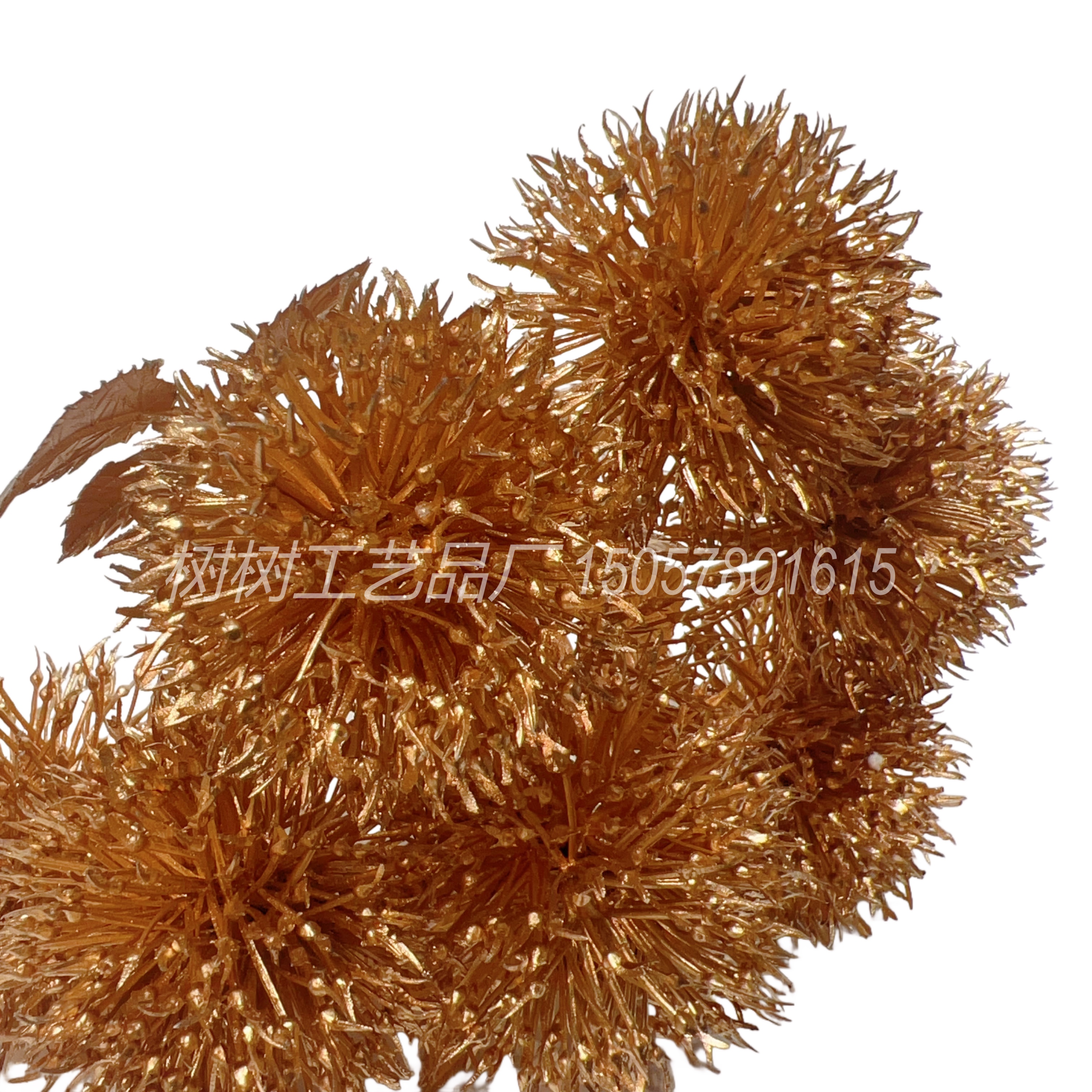 Golden artificial flower 5-fork onion ball Christmas flower home decoration wedding accessories Gift accessories New Year gift accessories detail image 4