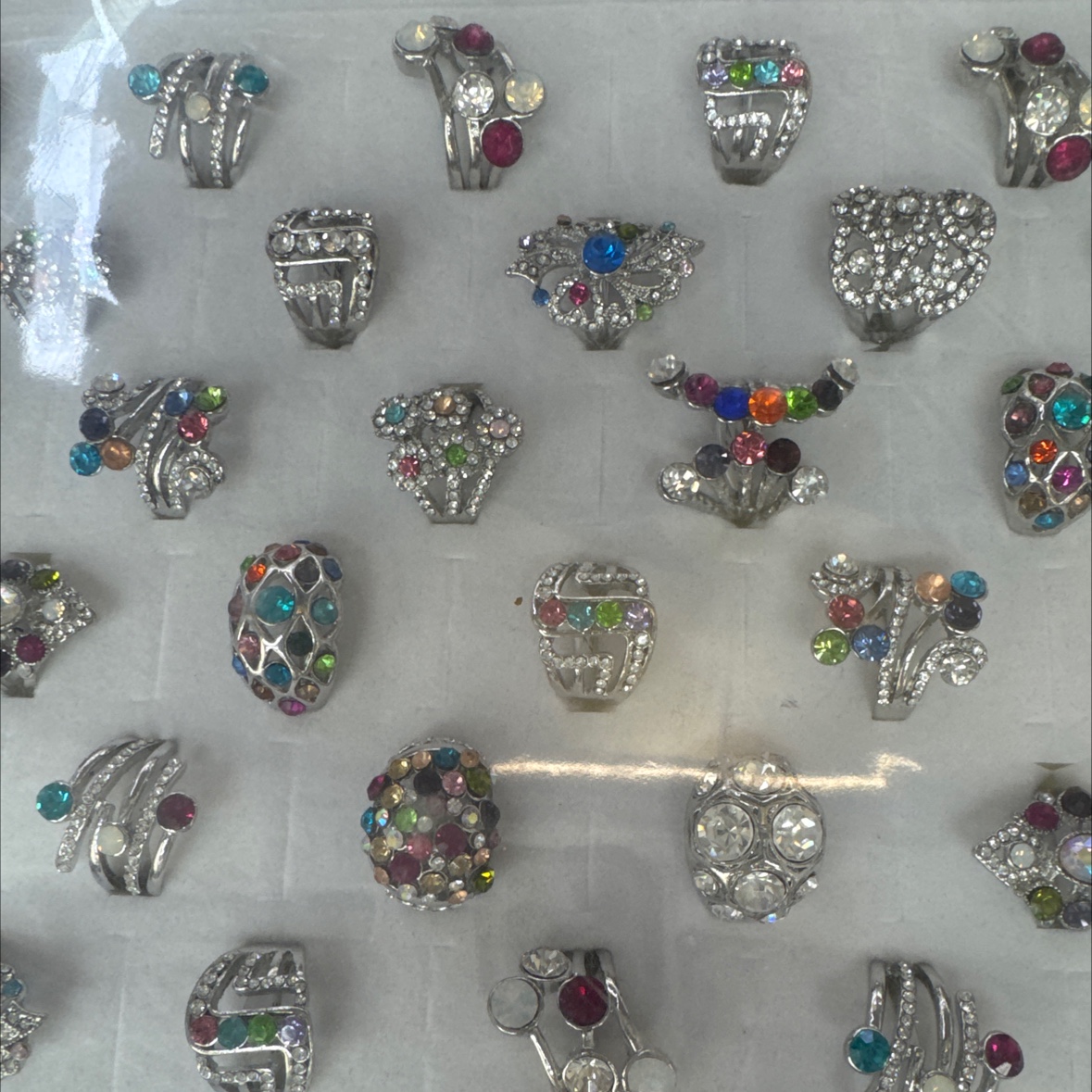 合金戒指 混款彩色合金戒指