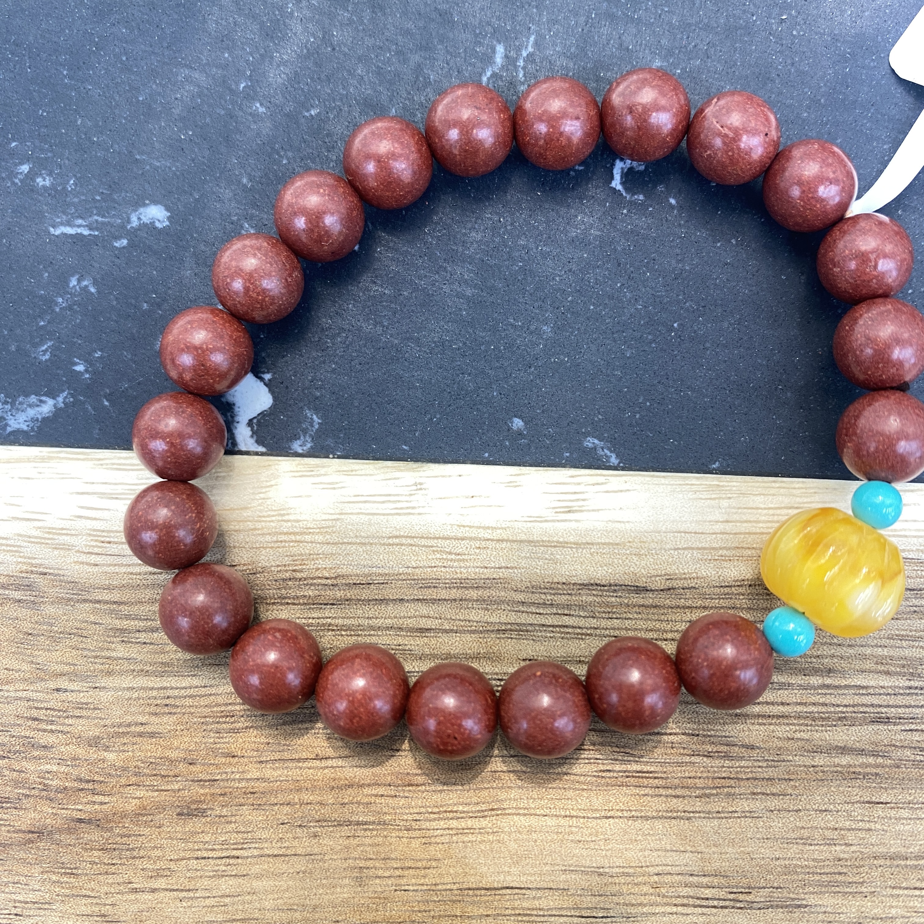 《汉家儿女》花蕊合香珠手串 0.8 传统香饰 蜜蜡绿松石搭配 文玩手串