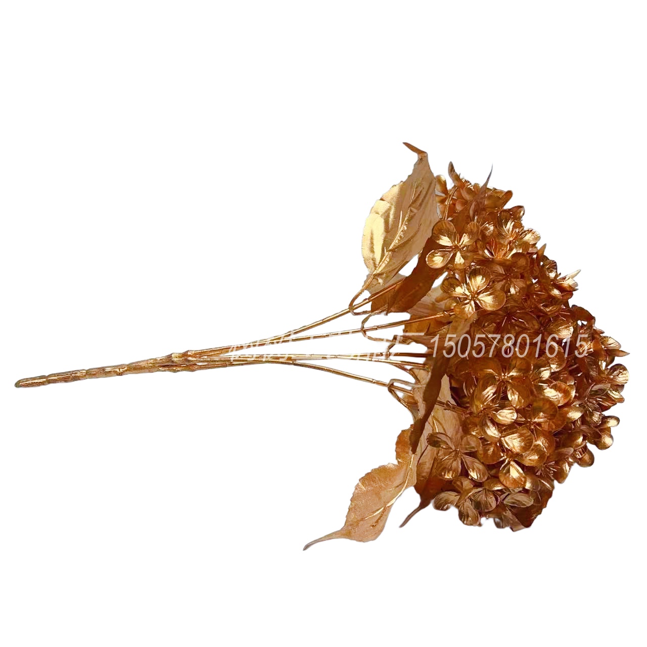 Artificial flowers, golden 5-pronged large hydrangea Christmas flowers, home decoration, Christmas flower accessories, gift accessories, handcrafted flowers, artificial flower decoration accessories detail image 2