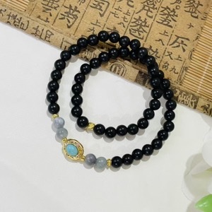 《汉家儿女》合香珠多圈手串 0.6 绿松石浅蓝珠搭配 传统香饰 文玩手串