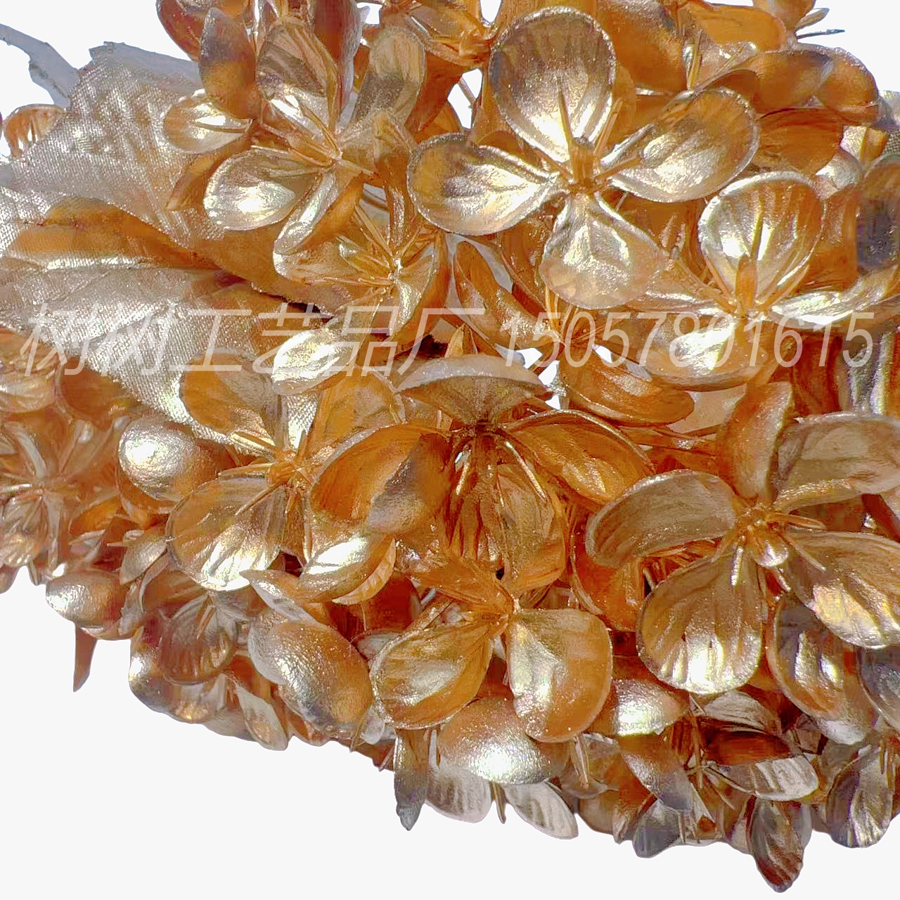 Artificial flowers, golden 5-pronged large hydrangea Christmas flowers, home decoration, Christmas flower accessories, gift accessories, handcrafted flowers, artificial flower decoration accessories detail image 5