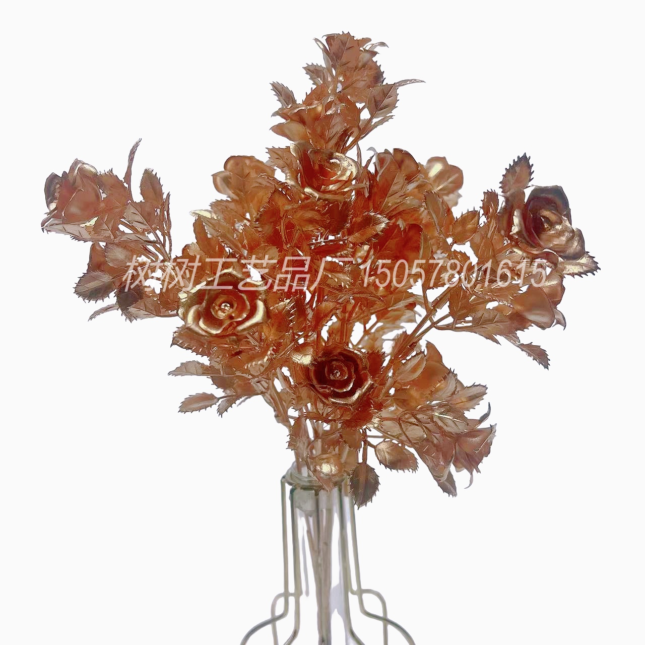 Golden artificial flowers, 7-pronged roses, Christmas flowers, handmade flowers, artificial flowers, home decoration, Christmas flower accessories, New Year gift accessories, decorative accessories Application Scenario