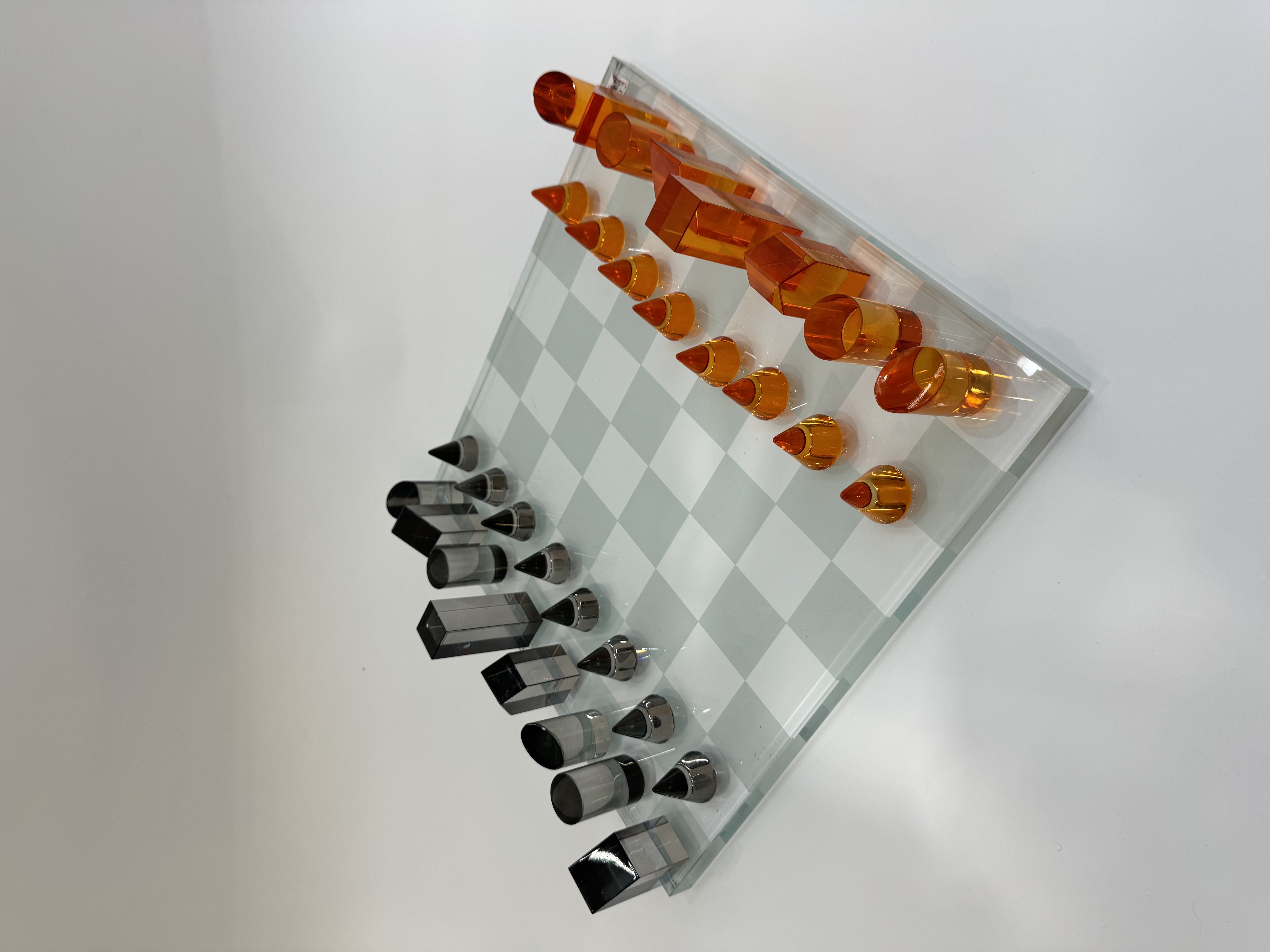 Nordic minimalist crystal chessboard piece decoration, modern model room living room home soft decoration crystal chessboard details Picture