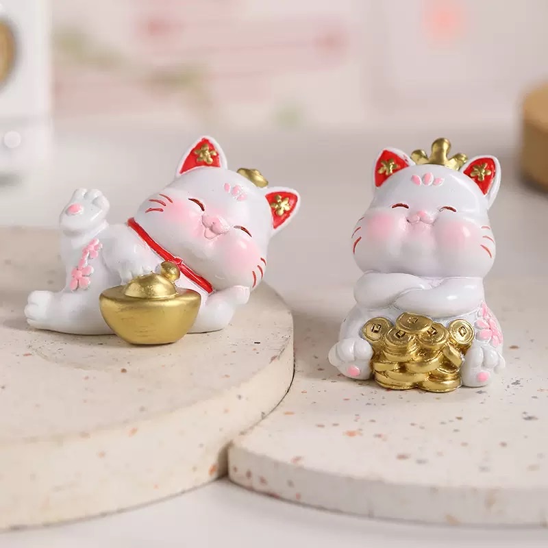 招财猫玄关家居桌面树脂工艺品摆件送礼乔迁祝福礼品批发厂家直销 产品图