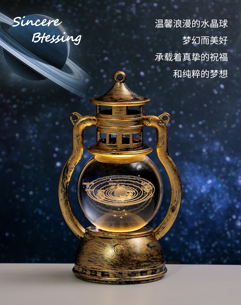 Retro lantern, creative luminous night light, bedroom and dormitory decoration, atmosphere light, festival souvenir, desktop decoration detail image 4