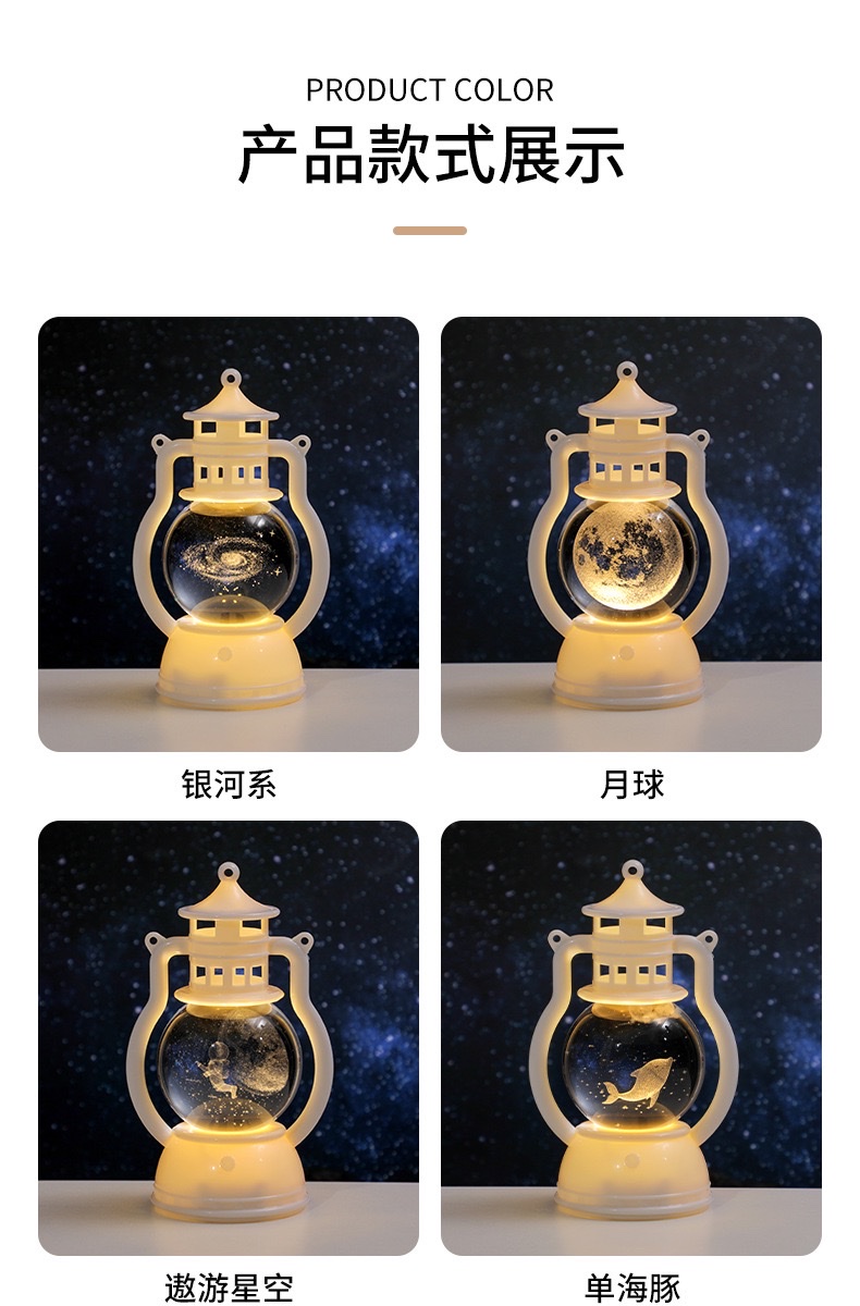 Retro lantern, creative luminous night light, bedroom and dormitory decoration, atmosphere light, festival souvenir, desktop decoration detail image 9