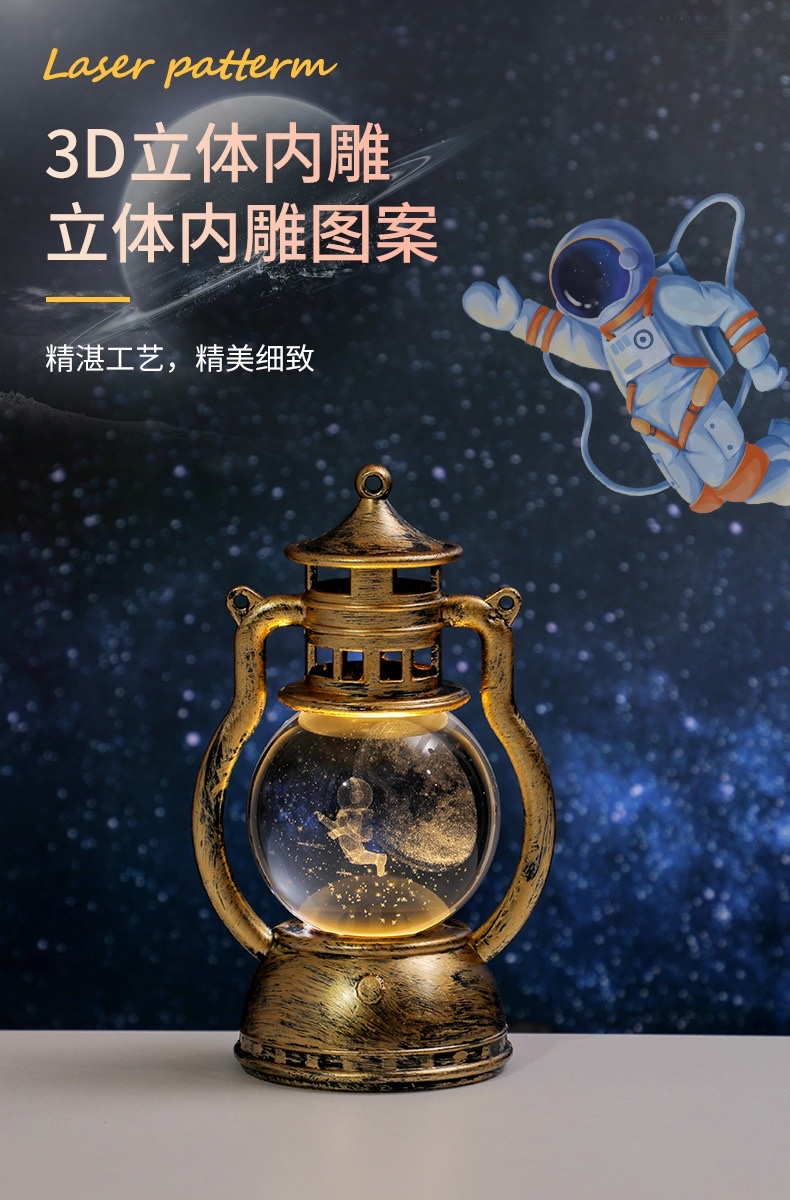 Retro lantern, creative luminous night light, bedroom and dormitory decoration, atmosphere light, festival souvenir, desktop decoration detail image 7