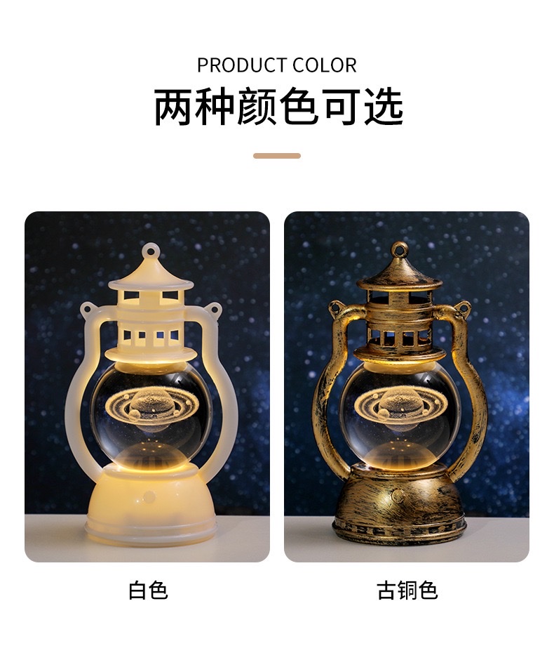 Retro lantern, creative luminous night light, bedroom and dormitory decoration, atmosphere light, festival souvenir, desktop decoration detail image 8