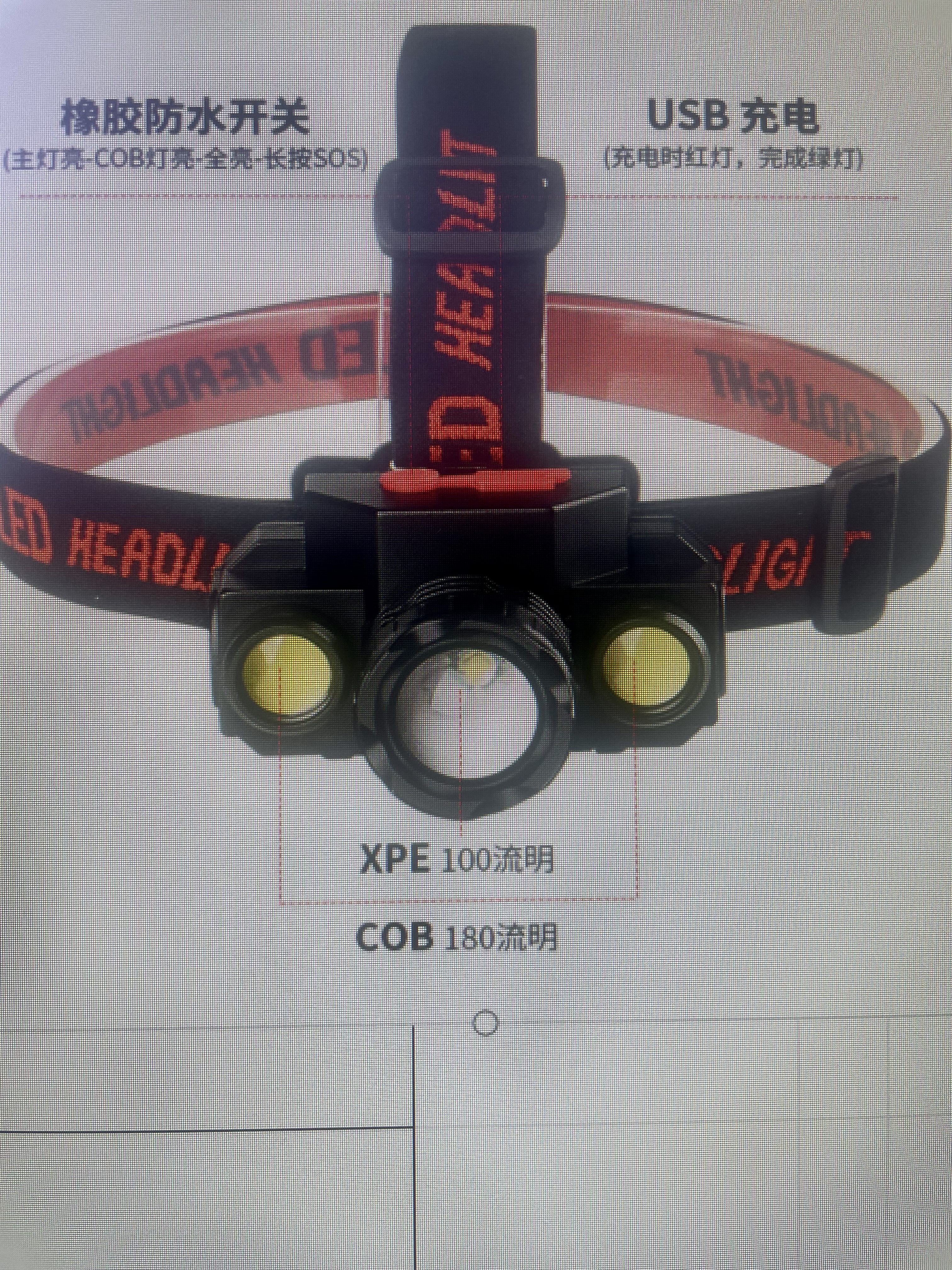 LED searchlight multi-functional outdoor lighting XPE + COB light source