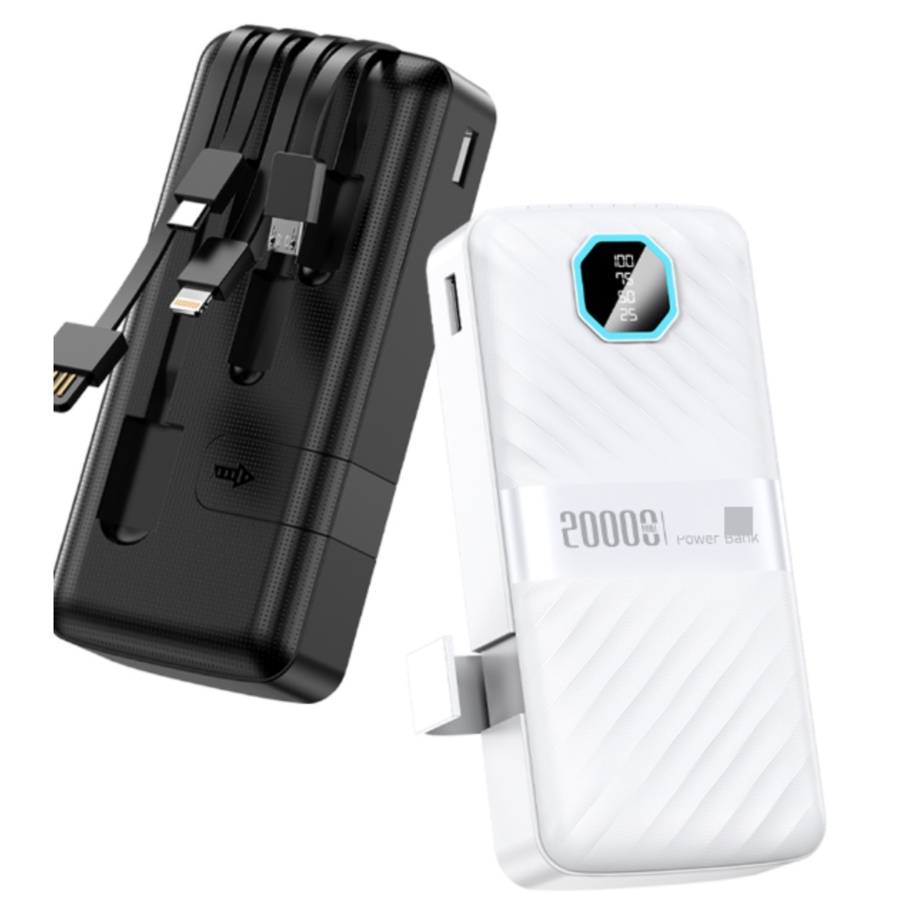 Td-Pb72 20000Mah Power Bank Pd22.5w Black And White