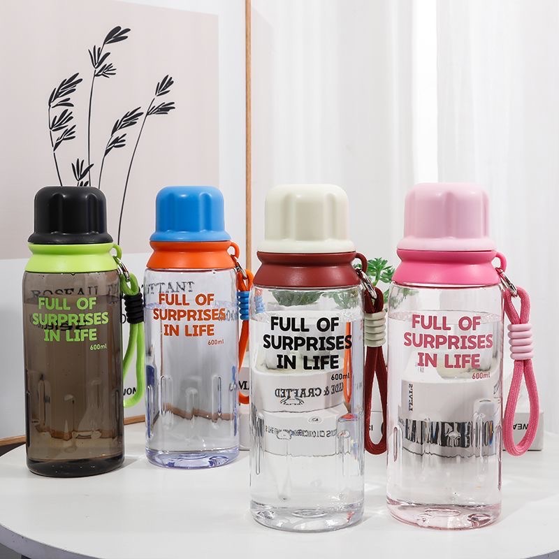 High appearance level, large capacity, convenient for travel, 600ml dopamine-colored outdoor water cup for boys and girls, plastic water cup for sports details Picture