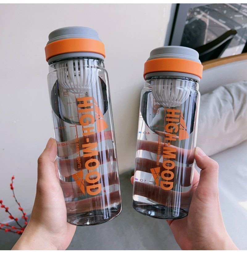 Summer sports plastic water cups are portable and durable. Student fitness water cups have large capacity, various styles and come with tea strainers Specification drawing