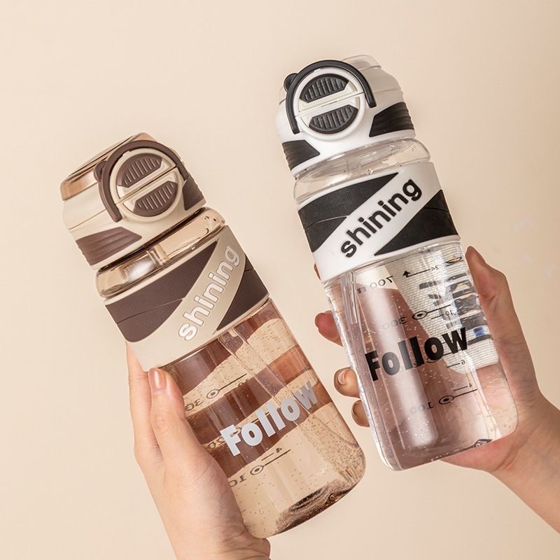 Yiyun Sports plastic double drinking Cup, durable, outdoor portable, student high appearance level water bottle plastic water cup Specification drawing