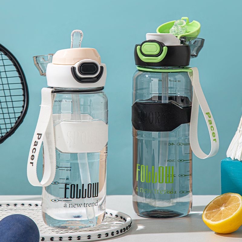 New 2025 high appearance level men's and women's sports water cup, straw plastic cup, high-temperature resistant and anti-drop water cup Item Picture