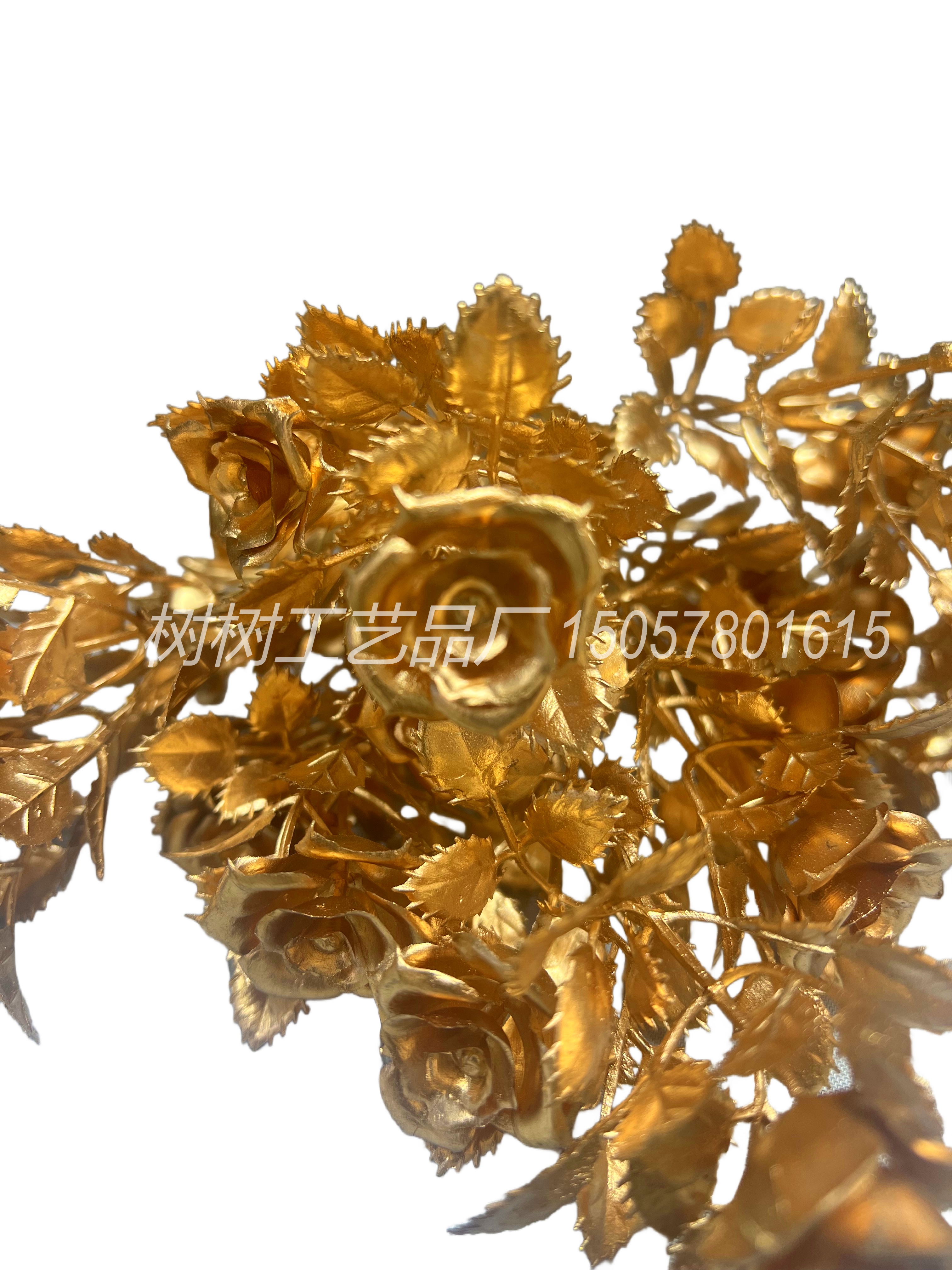 Artificial flowers, artificial roses, plastic flowers, golden artificial flowers, thorny roses, handcrafted flowers, Christmas flowers, home decoration, Christmas flower accessories Item Picture