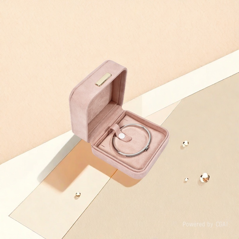 New velvet fabric and metal decoration jewelry storage box, jewelry store gold store decoration box, Valentine's Day and Mother's Day ring box, pendant box, bracelet box, bracelet box, jewelry packaging box, jewelry packaging box, jewelry box, women's European-style jewelry box Specification image