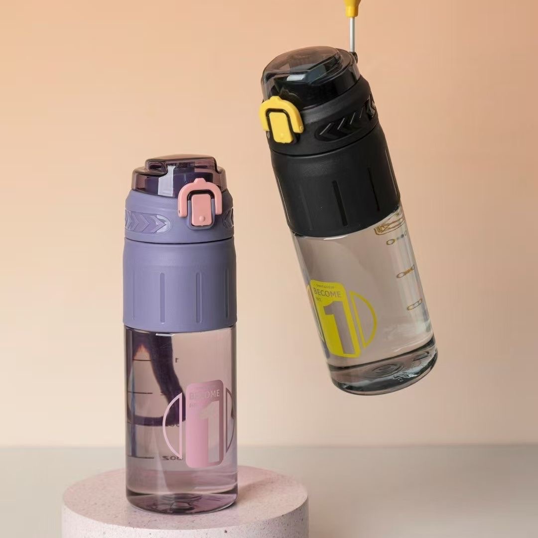 Summer convenience for male and female students with high physical appearance standards: 580ml, 680ml high-temperature resistant and shockproof plastic water cups Specification drawing
