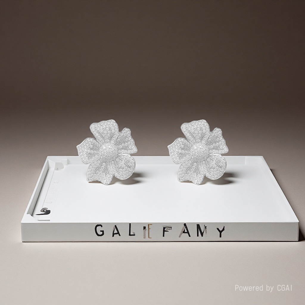 丽梵蒂奢复古宫廷港风花瓣花朵耳环轻奢小众高级感925银针耳饰夸张大花细节图