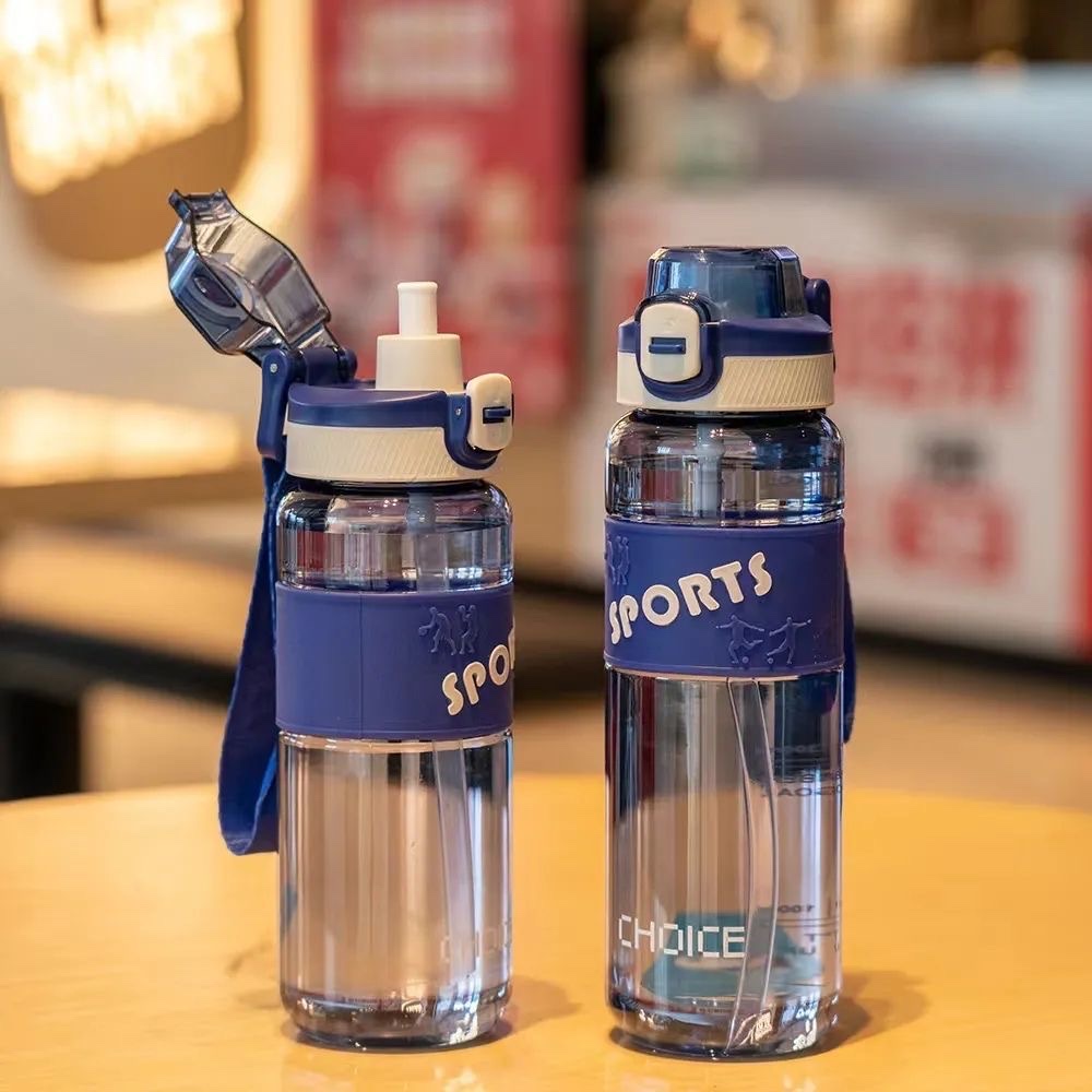 Summer portable sports water cup, high appearance level, double-drinking large capacity, new student plastic water bottle with straw cup for both men and women Item Picture